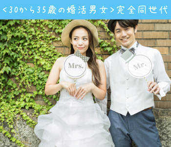 ＜30〜35歳の婚活男女＞完全同世代で1〜2年で結婚したい方のイメージ写真
