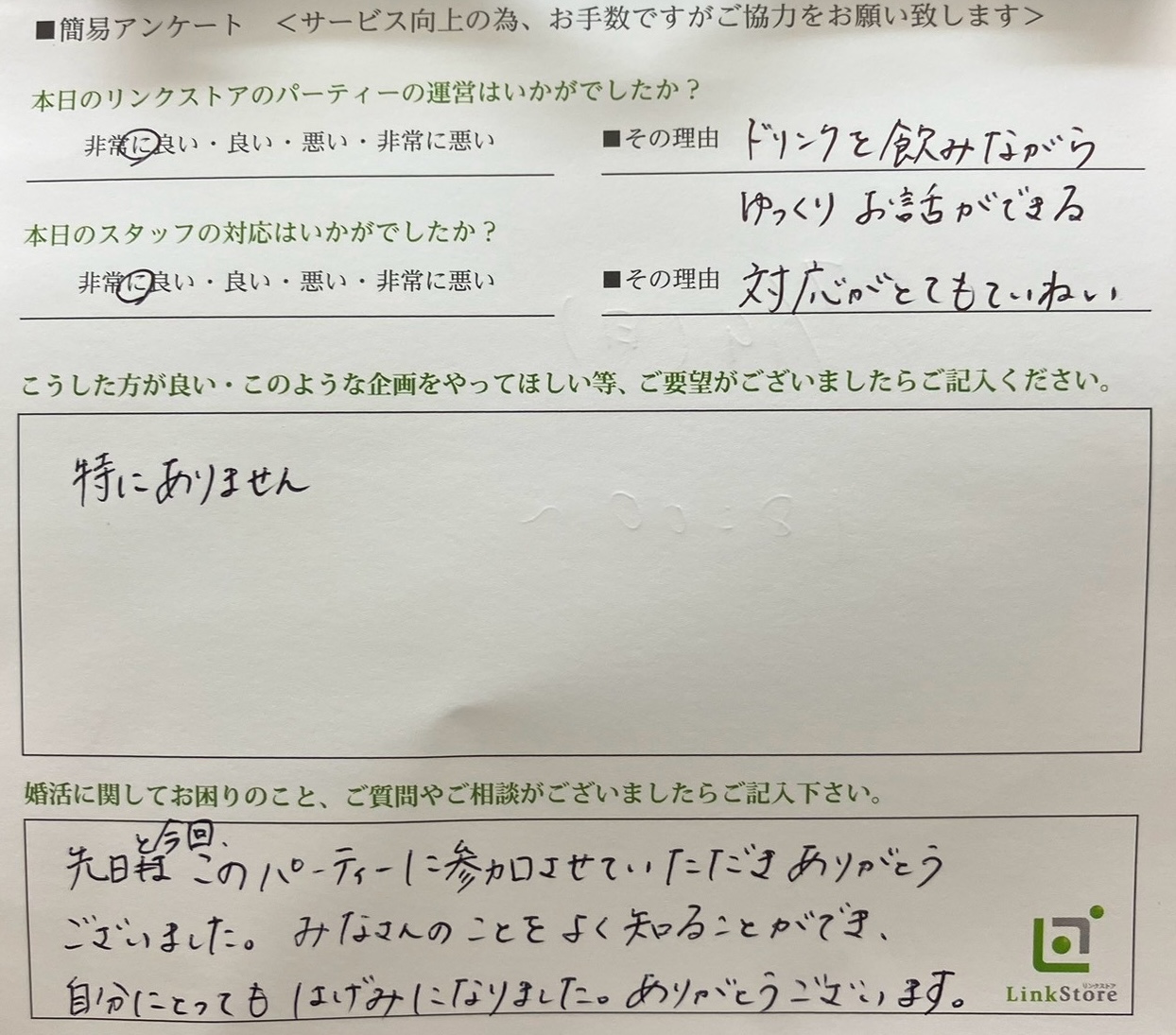 お褒め